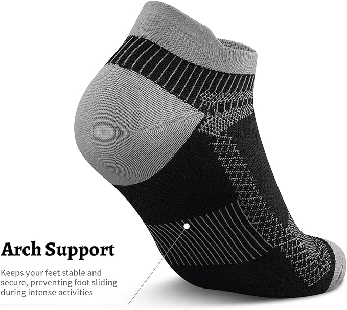 PAPLUS Compression Socks for Men & Women, 2/4/6 Pairs Ankle Running Socks with Arch Support, Ankle Support, Plantar Fasciitis
