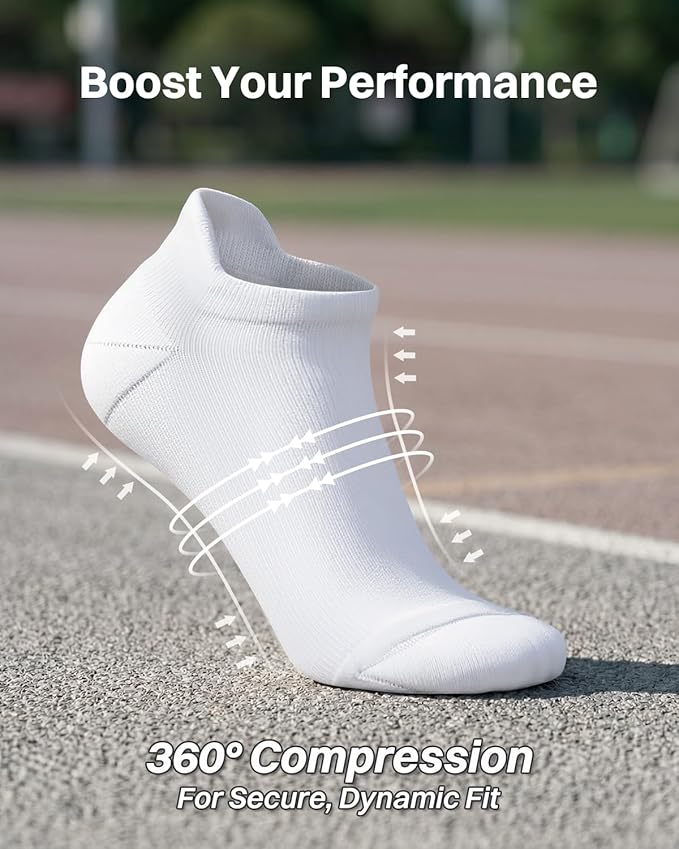 LEVSOX Ankle Compression Socks for Women Men Cushioned Running Support Socks for Plantar Fasciitis Relief 3 Pairs