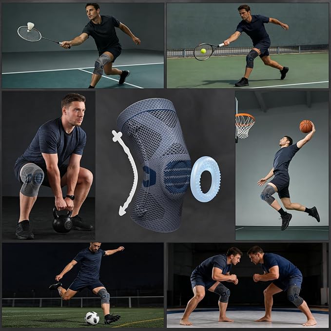 NEENCA Professional Knee Brace for Pain Relief, Medical Knee Compression Sleeve, Knee Support with Horizontal Knit Tech for Meniscus Tear, ACL, Arthritis, Joint Pain, Runner, Workout