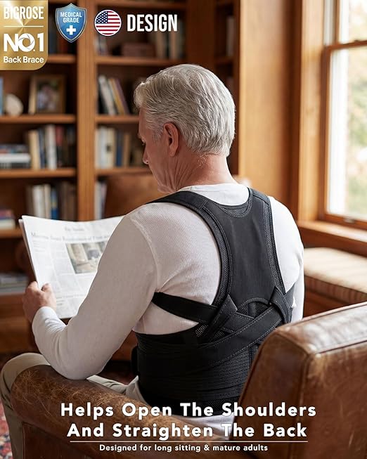 New for 2026 – Posture Corrector for Seniors Women & Men, Advanced Full Back Brace Support for Upper & Lower Back, Spine & Neck Alignment, Reinforced Wide Dual-Layer Waist Support Belt with Shoulder Straightener and Back-Opening Support, Breathable for...