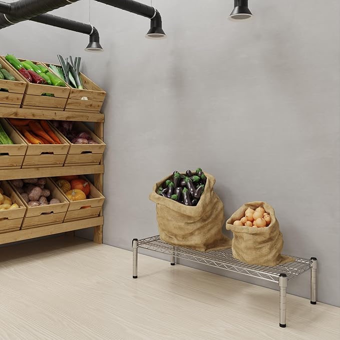 14''W x 36''L x 8''H Chrome Plated Wire Dunnage Rack | Off The Floor Storage