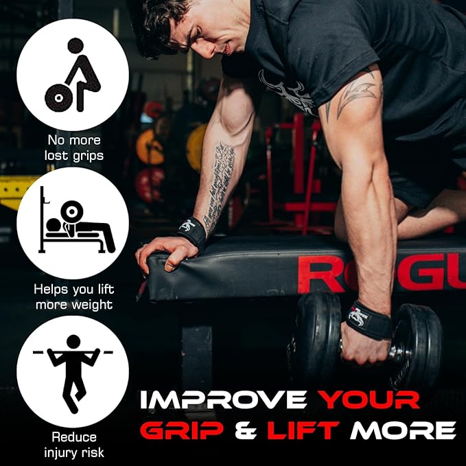 BEAST RAGE Lifting Wrist Straps for Weightlifting, Straps Gym Grip Power Workouts Lifting Straps Padded Cotton Men Women Wrap Lift, Deadlift Bodybuilding Weight Lifting Exercise Straps