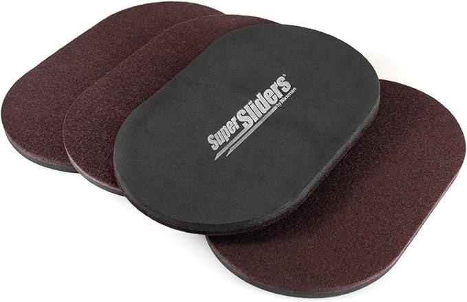 Super Sliders 5-3/4" x 9-1/2" XL Oval Reusable Felt Furniture Sliders for Hard Surfaces, Anti-Slip Protective Furniture Moving Pads for Beds, Sofas, Dressers, Set of 8, Brown