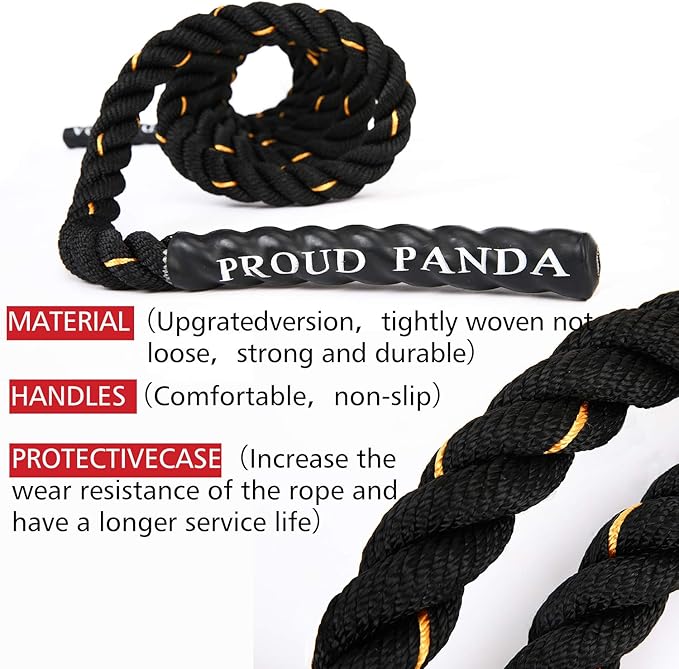 Heavy Jump Ropes for Fitness 2LB/3LB/5LB,Weighted Adult Skipping Rope Exercise Battle Ropes for Men & Women,Total Body Workouts, Power Training in Gym to Improve Strength and Building Muscle