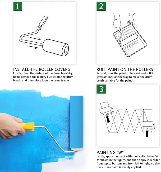 15 Pieces Paint Roller Cover, 6 inch Foam Roller Covers, High Density Foam Paint Rollers, Mini Paint Roller Kit for Painting Walls, Ceilings, Cabinets, Cupboards, Doors