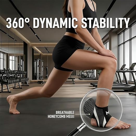 Ankle Brace 2 Pack for Men & Women, Adjustable Lace-Up Ankle Support with Straps, Breathable Compression Stabilizer for Sports, Running, Basketball & Daily Wear (Gray)
