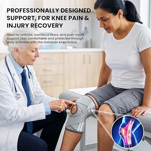 Galvaran Knee Brace for Men & Women - ACL, MCL, Meniscus Tear Support & Arthritis Pain Relief - Stabilizing Knee Braces Support with Side Stabilizers & Patella Gel Pad