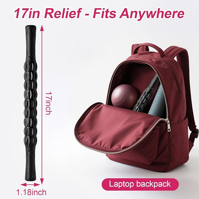 Massage Roller, Muscle Roller Stick, Therapy Roller Stick for Legs, Calf, Thigh, Lipo Roller for Relief Muscles, Deep Tissue Massage Rolling Pin for Trigger Points, Help Sore Muscle Recovery