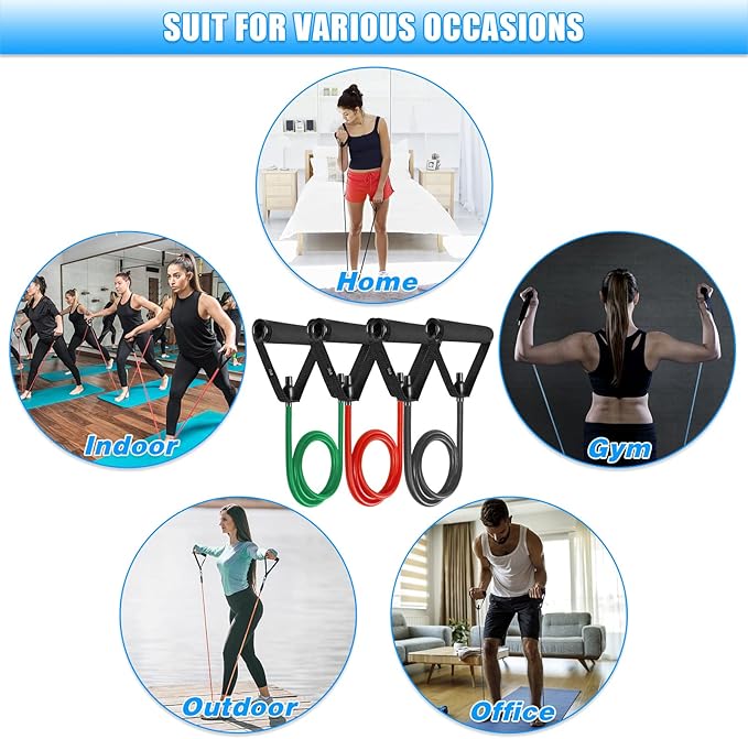 Brebebe Door Anchor Strap for Resistance Bands Exercises, Multi Point Anchor Gym Attachment for Home Fitness, Portable Door Band Resistance Workout Equipment, Easy to Install, Punch-Free, Nail-Free