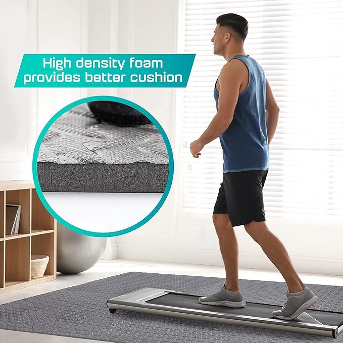 Yes4All EVA Interlocking Mats, Puzzle Floor Tiles, Foam Floor Padding with Border for Furniture, Home Space, Living Room, Garage 56 SQFT