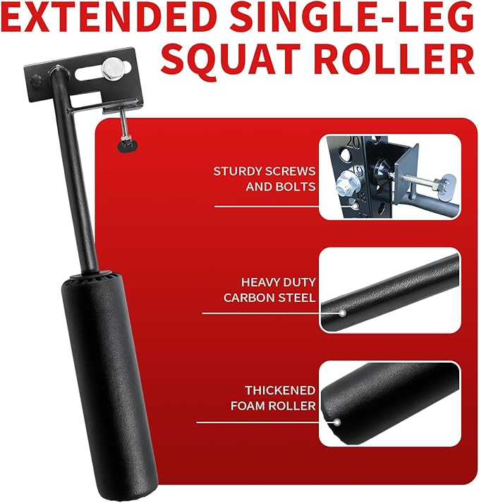AHTAPFON Nordic Leg Roller for Rack Mounted,Bulgarian Split Squat Accessories,Nordic Hamstring Curl Attachment,Home Gym Equipment for uprights ranging from 2" to 4" wide