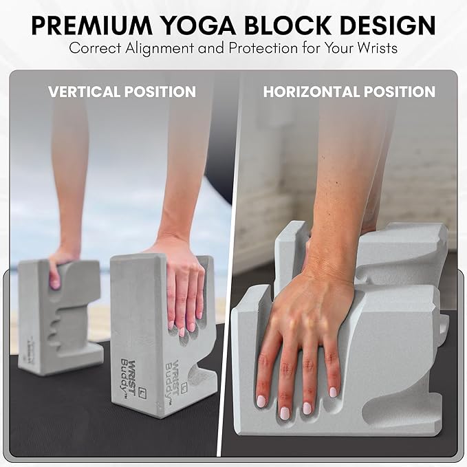 WRISTBuddy® Yoga Blocks 2-Pack (Left + Right) — Ergonomic, Hand-Shaped EVA Blocks for Wrist Relief & Better Grip | Doctor-Designed Support for Yoga, Pilates, Handstands, Push-Ups & Rehab