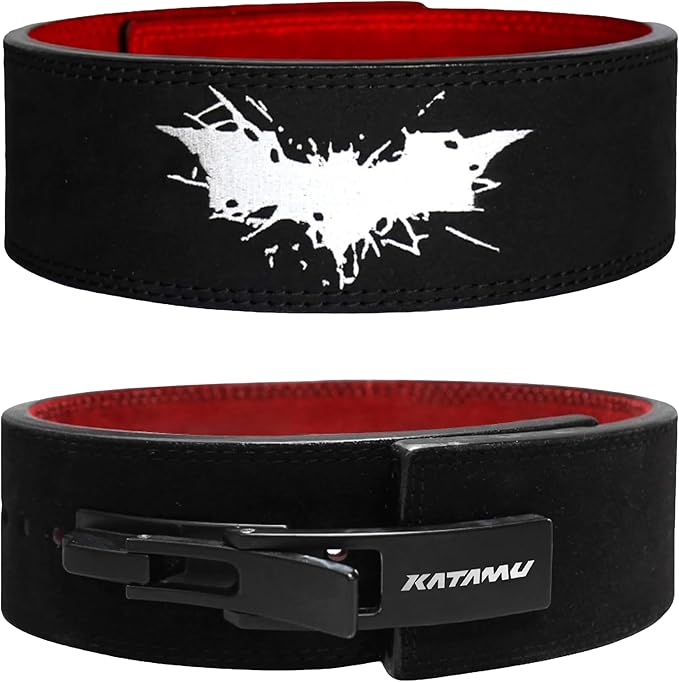 Katamu Premium Leather Lever Weightlifting Belt – Secure Steel Lever, Powerlifting Support for Deadlifts, Squats & Heavy Lifts - Be A Hero