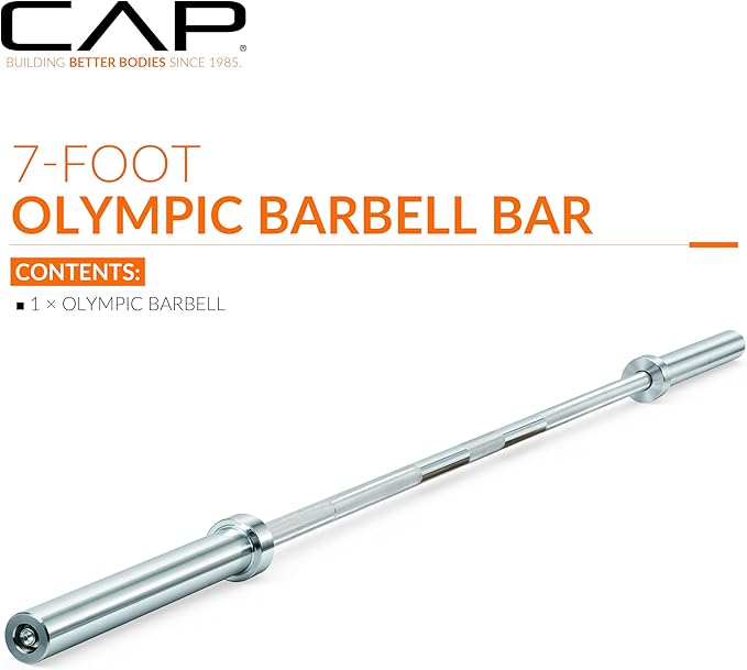 CAP Barbell 2-Inch Olympic 7 ft Barbell Bars | Multiple Options