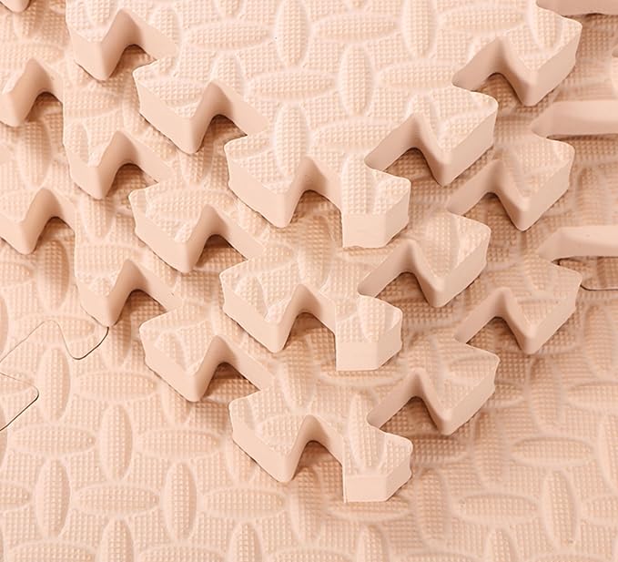 Arrowbash 12x12x1 Inch EVA Thick Interlocking Foam Floor Tiles Puzzle Exercise Mat Foam Mats for Home Gym Pets(Beige,20)