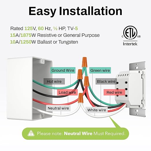 BN-LINK Countdown Digital Wall Timer Switch for Exhaust Fan with Push Button 5-10-20-30-45-60mins, Bathroom Fan Light Switch Timer Indoor, Neutral Required, Wall Plate Included, White, 2 Pack