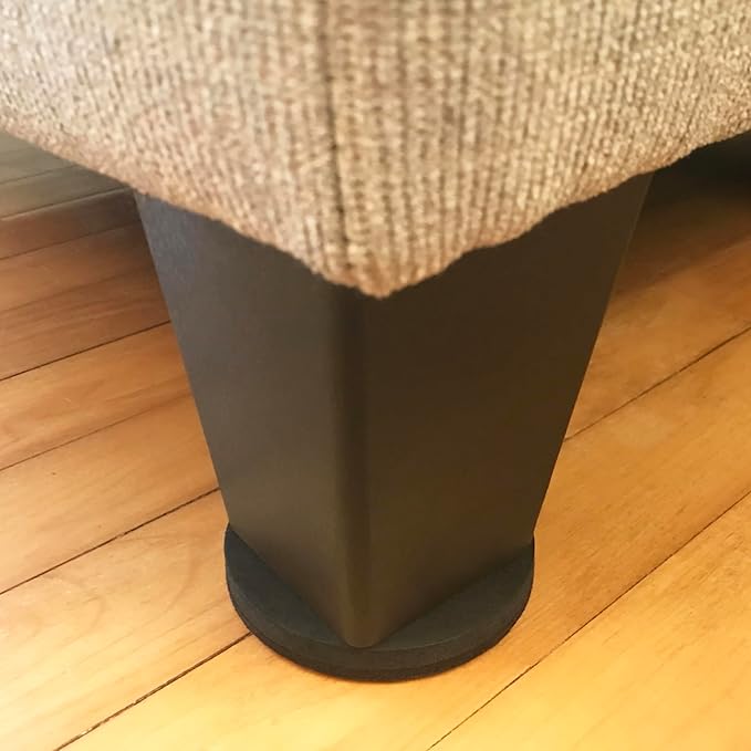Super Sliders 3-1/2" Medium Round Reusable Felt Furniture Sliders for Hard Surfaces, Anti-Slip Protective Furniture Moving Pads for Beds, Sofas, Dressers, Set of 4, Brown