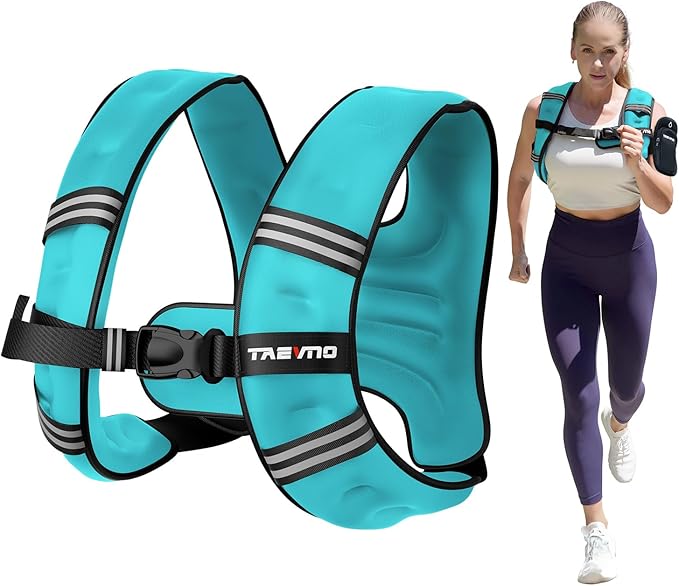 Weighted Vest, 6lb/8lb/12lb/16lb/20lb/25lb Weighted Vest Woman with Detachable Phone Pouch, Suitable for Women, Men, Ideal for Workout, Strength Training, Fitness, Running, Weight Loss, Walking