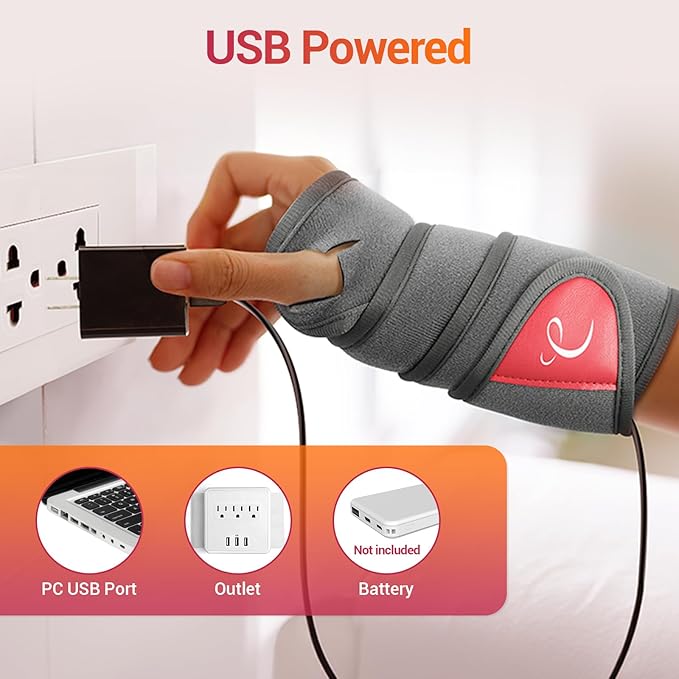 Comfytemp Hand Heating Pad for Carpal Tunnel Relief, Wrist Heating Pad for Achilles Tendonitis Relief USB Wearable for Wrist Pain, Birthday Gifts for Mom