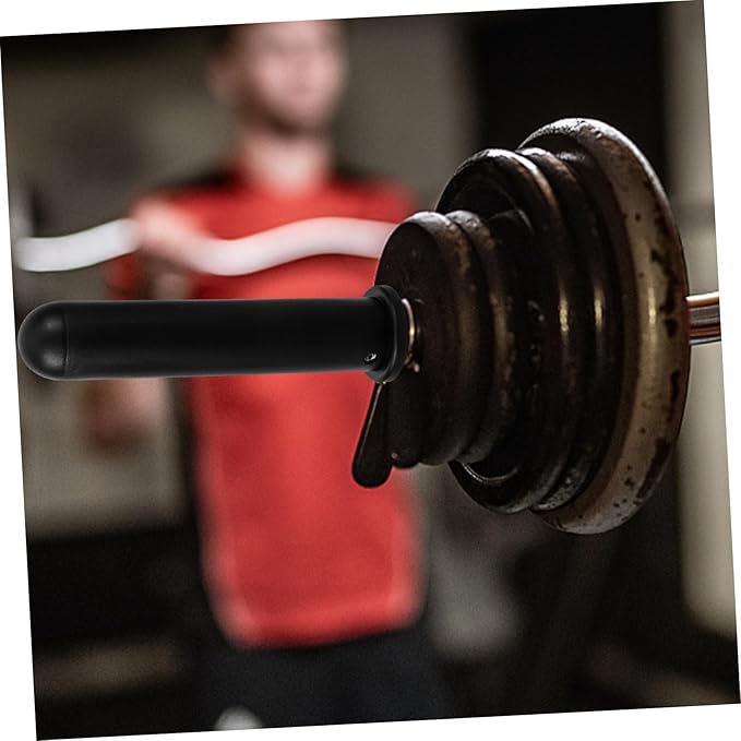Barbell Handle Sleeve Grip Anti-Slide Plastic Barbell Rod End Cover Gym Accessories for Weight Lifting and Squats Universal Fit for Standard Bars