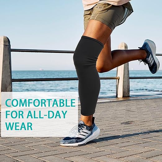 Knee Brace Undersleeve for Men & Women, Leg Undersleeve for Knee Brace Closed Patella Protects Skin from Abrasions and Irritations (S)
