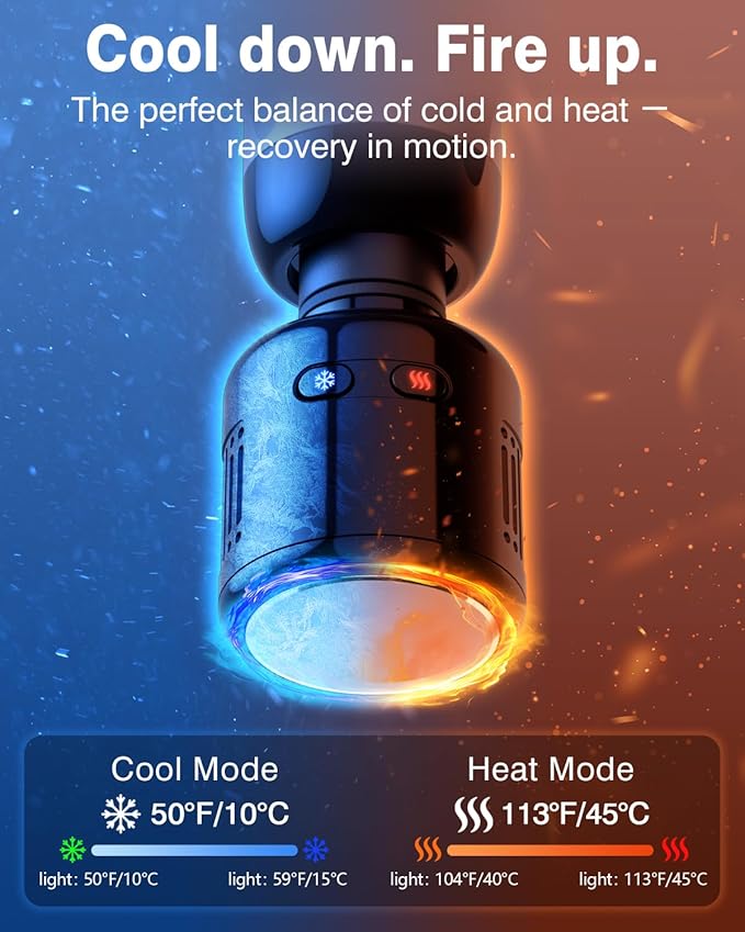 cotsoco Mini Massage Gun with Heat and Cold Therapy for Muscle Recovery, Pocket-Sized Deep Tissue Massager, Portable Percussion Massage Gun for Pain Relief, Birthday Gifts for him her