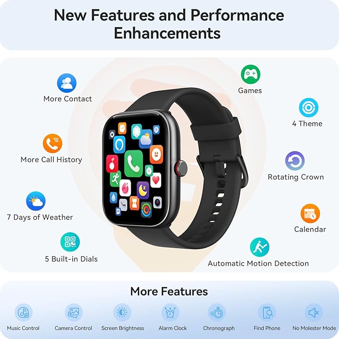 Fitness Tracker- [Alexa Built-in & Answer/Make Calls], 1.91" Smart Watch with Heart Rate/Blood Oxygen/Sleep Monitor, Step Counter Fitness Watch with 100 Sports Modes, IP68 Waterproof for iOS Android