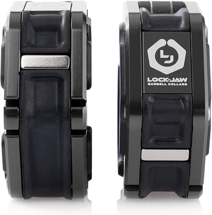 Lock-Jaw Flex Quick Release Aluminum Barbell Collar with Magnet (Black)