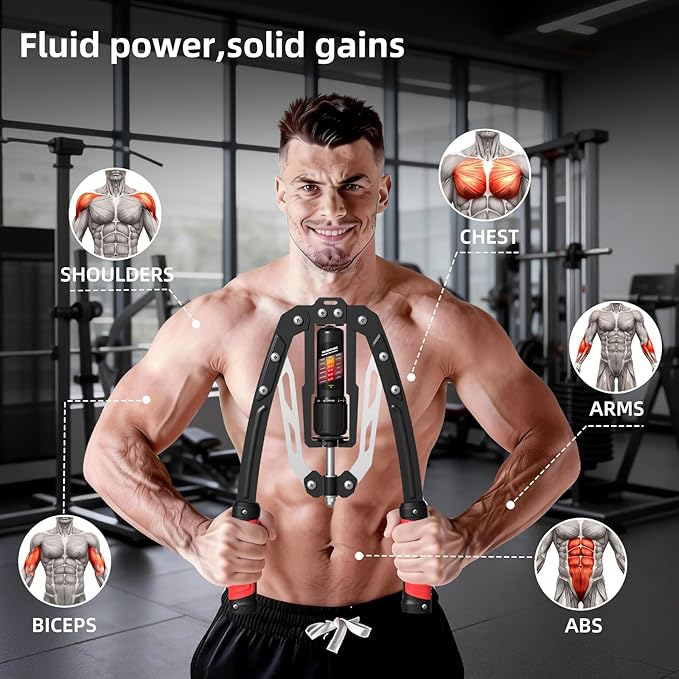 SoftGym Twister Arm Chest Trainer Exerciser Workout Equipment,Adjustable 22-470lbs Hydraulic Power,Home Chest Expander Machine,Home Gym Workout Equipment for Upper Body Strength Training