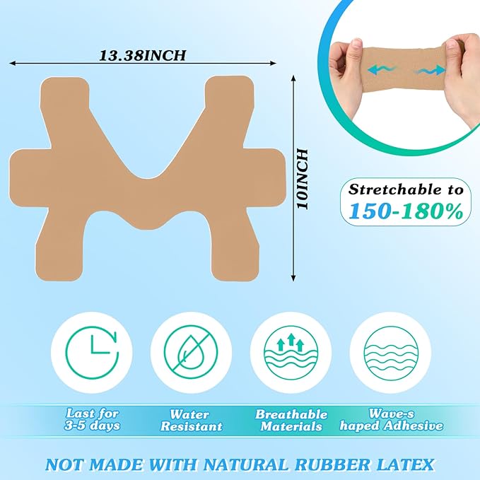 16 Pcs Precut Kinesiology Tape for Ankle Cotton Breathable Elastic Athletic Tape Pain Relief Minimize Ankle Sprain Provides Support and Stability for Ligament and Muscle Marathon Use(Beige)