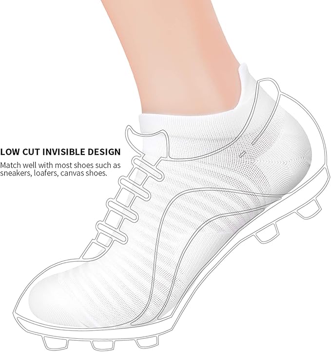 Compression Running Ankle Socks (6 Pairs) for Men & Women, Running Socks With Arch Support