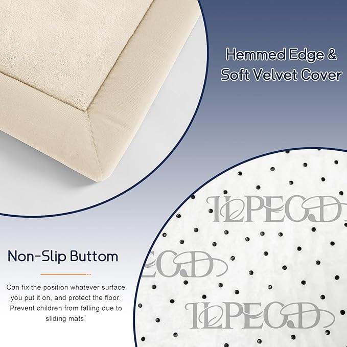 Baby Play Mat for Floor Nursery Rug Muscle Mat Area Rug Playroom Rug Playpen Mat Memory Foam 1.3" Thick Crawling Mat for Babies,Toddlers, Infants, Kids 79"x118",A Beige