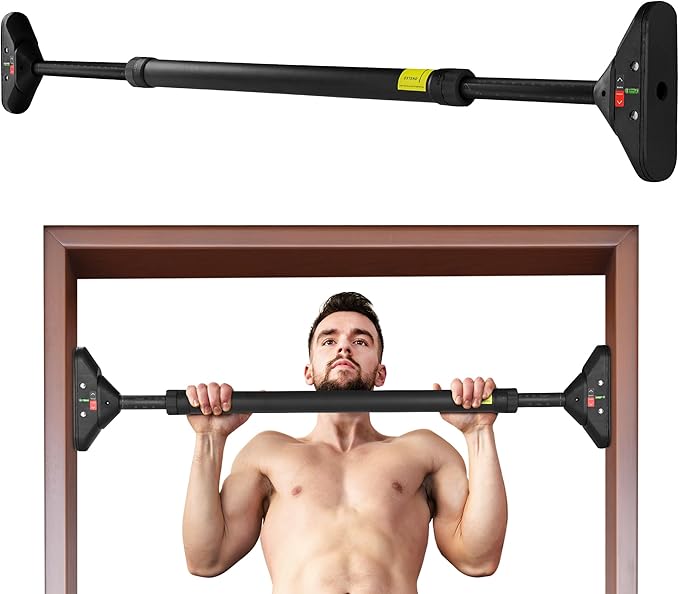 Yes4All Heavy Duty Wall Mounted Pull Up Bar, Over Door Pull Up Bar for Doorway, Multi Grip Chin Up Bar, Sturdy Strength Training Bars & Durable Gym Bar for Home Exercise