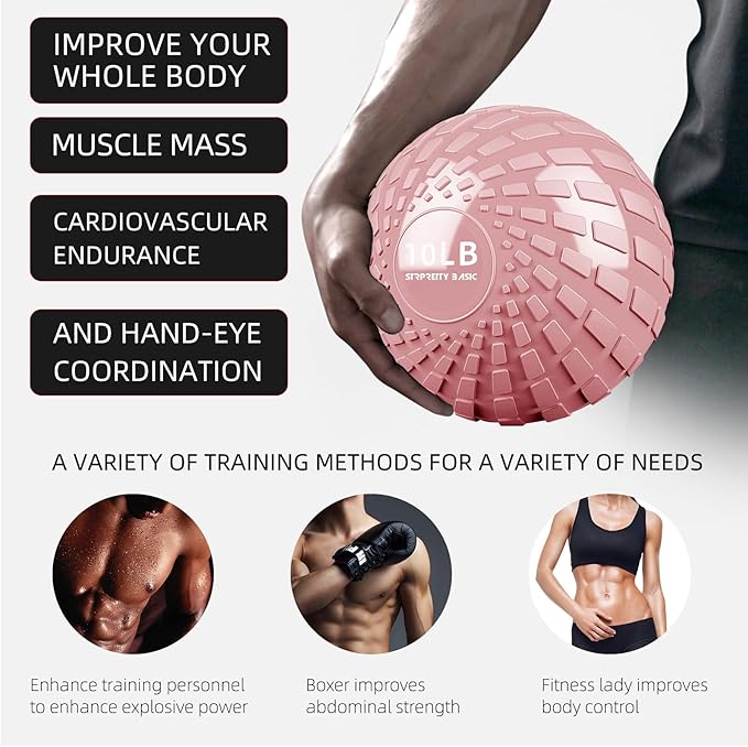 Medicine Ball 8, 10 lbs Slam Ball Weighted Balls for Exercise Strength and Crossfit Workout