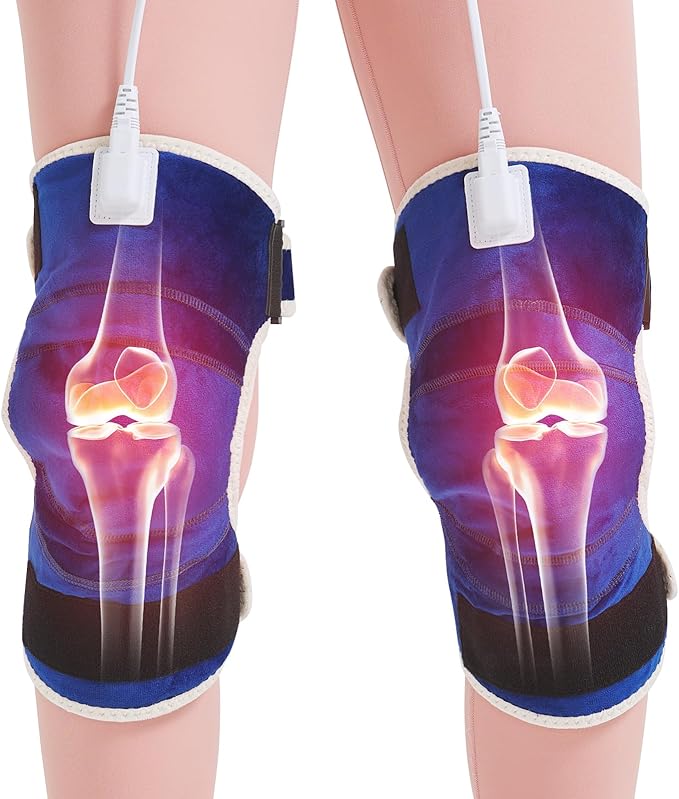 AOKESTE Knee Heating Pad for Pain Relief,Heating Pad for Knee for Aching,Heated Brace for Joint Pain, Soreness Swelling,Auto Shut Off,86℉~158℉ Adjustable Temp