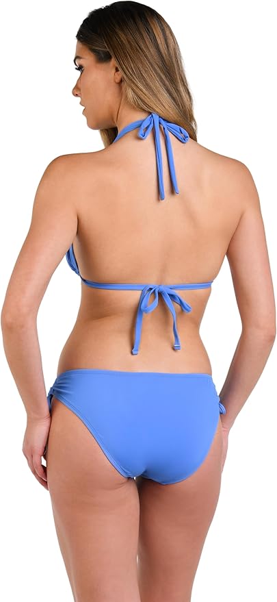 Island Goddess Rouched Halter Bikini Swimsuit Top