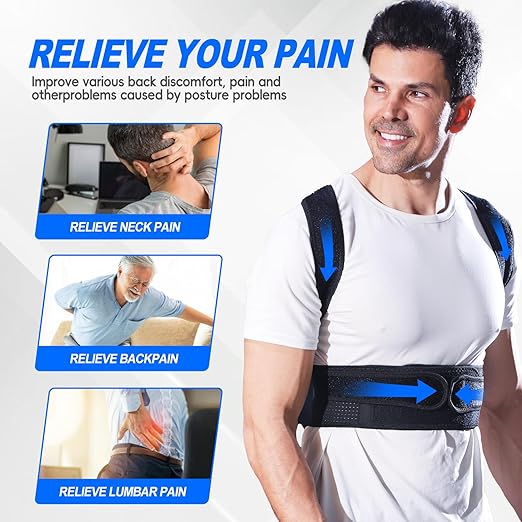 IYDoaMea Posture Corrector for Women and Men ( Order A Size Up ) Upgraded Back Brace Support, Adjustable Shoulder Straightener for Improving Back Posture, Relief for Upper and Lower Back, Lumbar, Neck, Shoulder Pain (4XL(53.2~57.0))