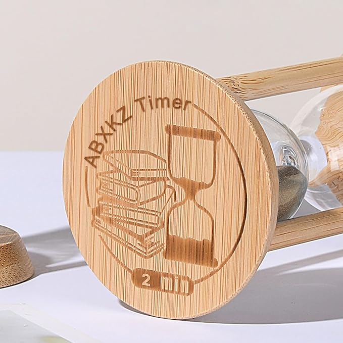 Wood Sand Timer,2 Minute Hourglass,Brown Sandglass 2 Min,Mini Sand Watch,Reloj de Arena 2 Minuto for Toothbrush Timer,Cooking,Baking,Game, Gift