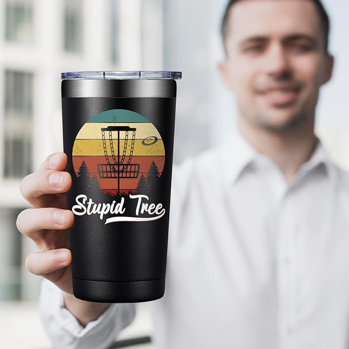 Disc Golf Gifts for Men - Christmas Birthday Gifts for Disc Golf Player - DiscGolf Tree Tumbler Cup 20 oz