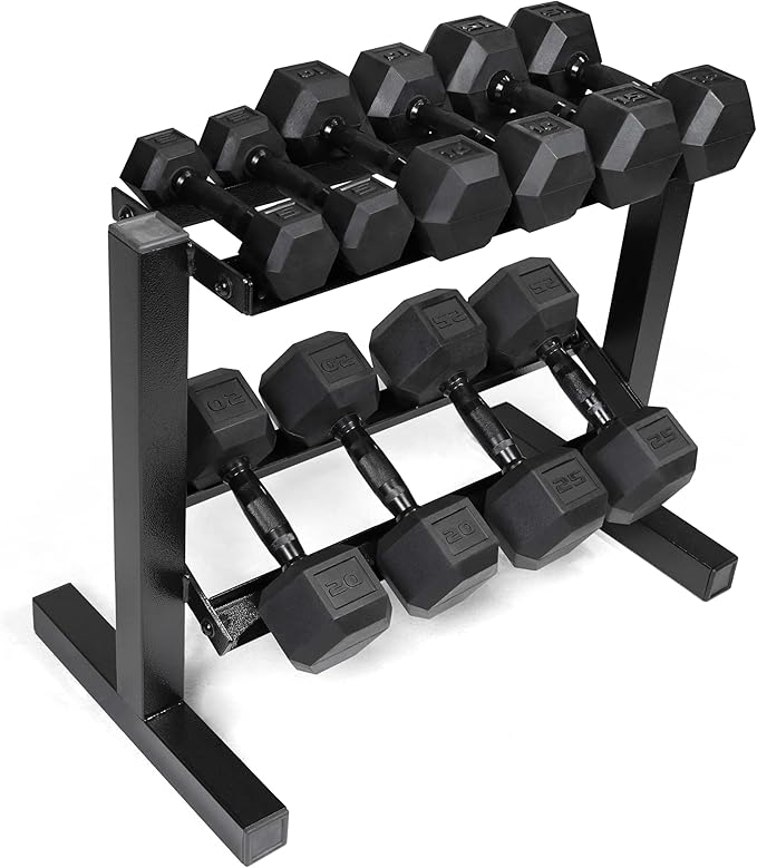 CAP Barbell 150 lb Dumbbell Set with 2-Tier Rack | Multiple Options