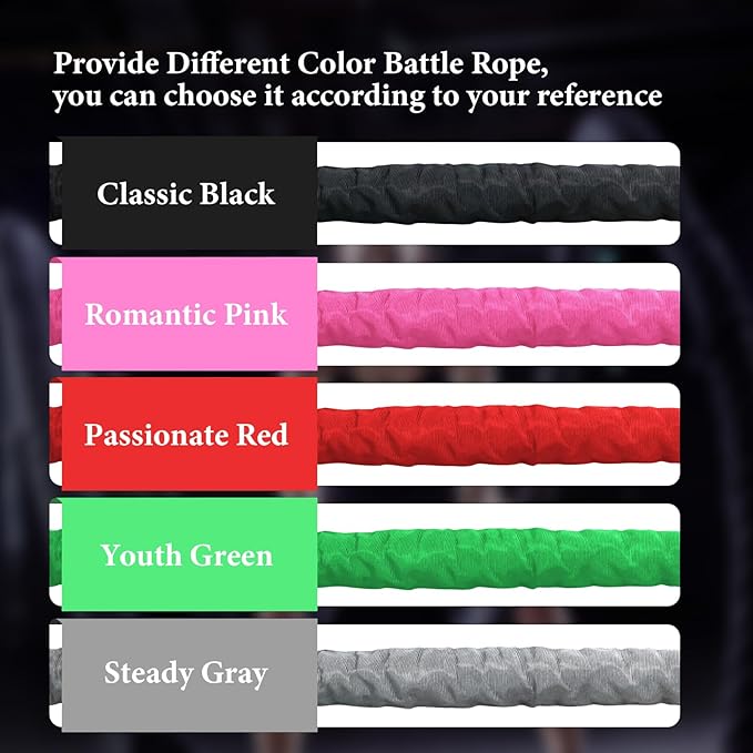 Battle Ropes Red Workout Rope 1.5inch Battle Ropes for Home Gym 30ft Exercise Ropes for Working Out Heavy Ropes for Exercise Training Weighted Rope Weighted Workout Rope Battle Rope