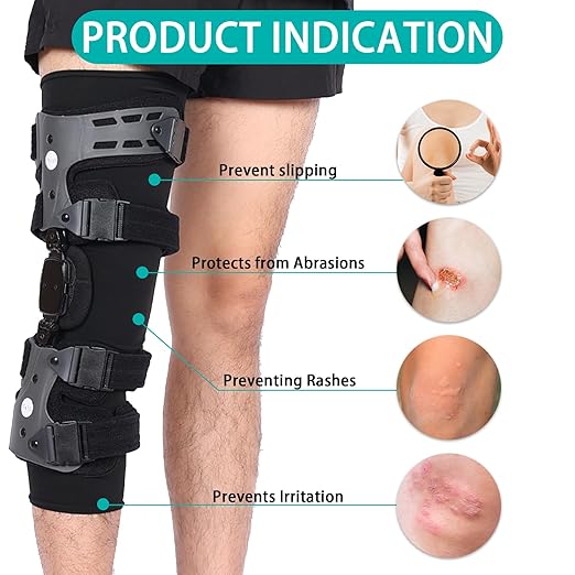 Knee Brace Undersleeve for Men & Women, Leg Undersleeve for Knee Brace Closed Patella Protects Skin from Abrasions and Irritations (XL)