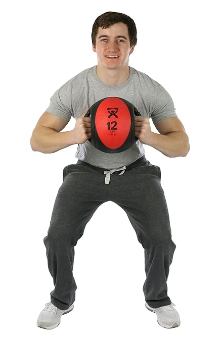 CanDo Dual-Handle Medicine Ball - 9" Diameter - 5-piece Set (Yellow, red, Green, Blue, Black)