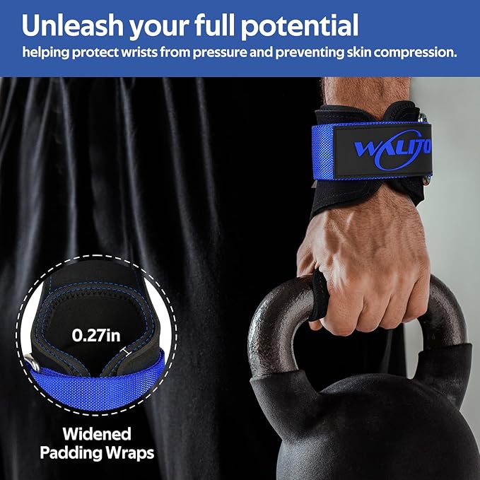 Weight Lifting Wrist Strap，Double Layer Leather Wrist Wraps with Neoprene Padding for Weightlifting & Deadlifts – Adjustable Gym Straps for Men & Women