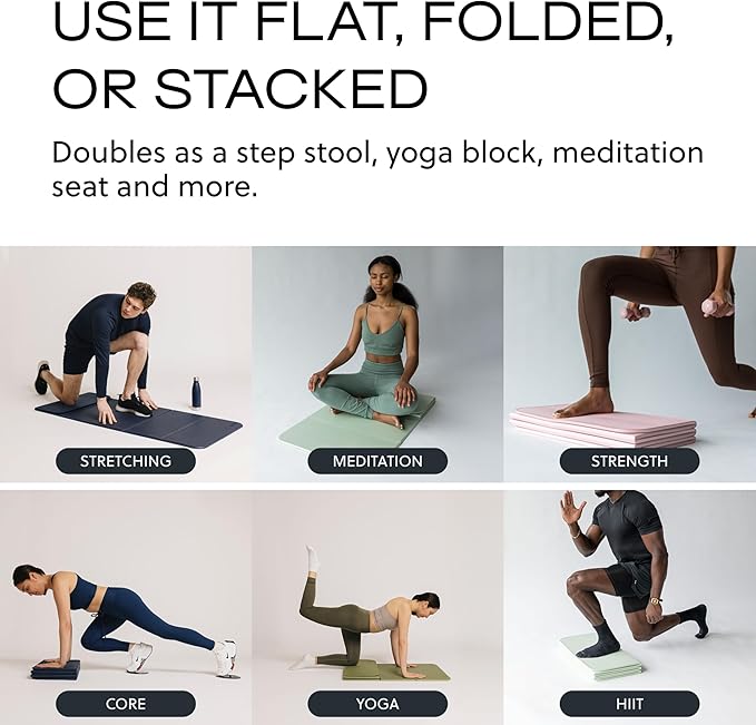 Stakt The Original Foldable Yoga Mat, Premium Foldable Exercise & Workout Mat with Non-Slip Surface, Lightweight Portable for Studio or Home Use, As Seen on Shark Tank