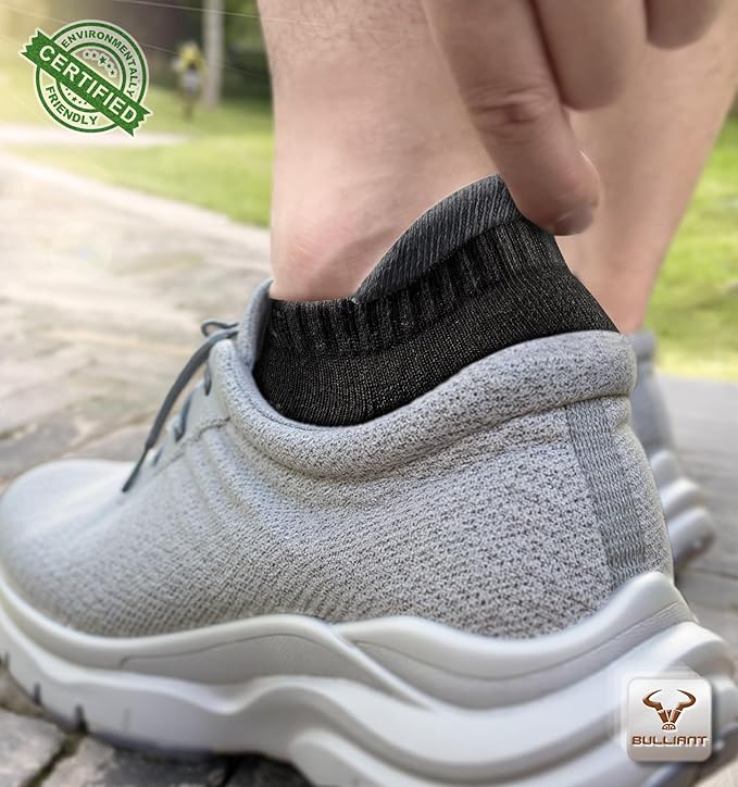 BULLIANT Men Running Socks,Active Ankle Socks No Show For Men With Cushioned Footbed Arch Support Breathable Wicking