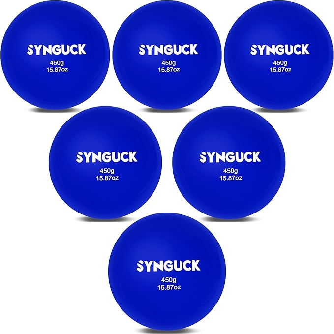 SYNGUCK 4/6 Pack Weighted Plyo Balls Set for Baseball & Softball Training - Improve Power, Pitching, Hitting - Perfect for Yoga, Fitness, Plyometrics - All Skill Levels