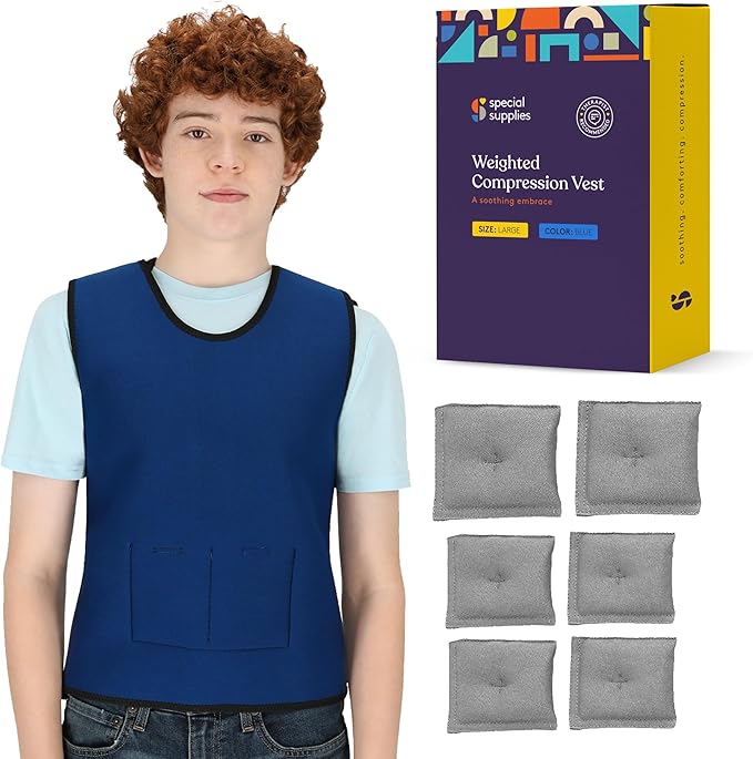 Special Supplies Weighted Sensory Compression Vest for Kids with Adjustable Weight Fit