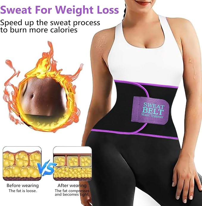 AMZBOSS Waist Trainer for Women Lower Belly Fat, Waist Sweat Band for Women, Belly Band Sweat Belt, Stomach Wrap, Body Shaper