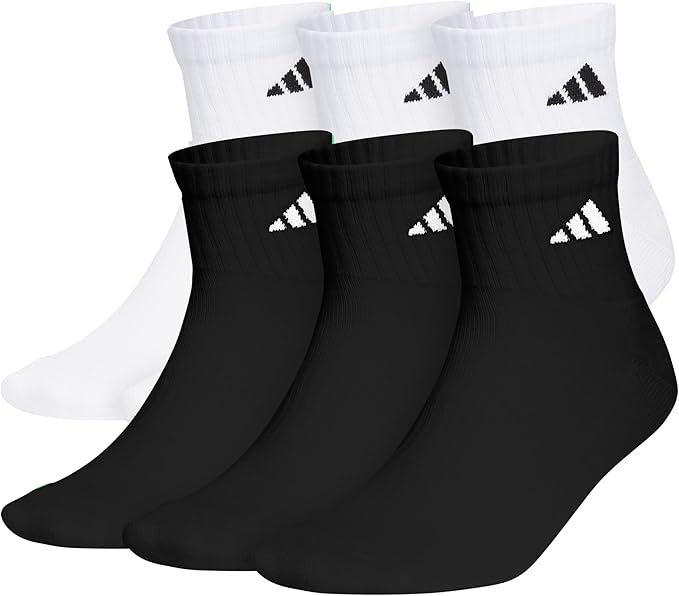 adidas Men's Athletic Cushioned 6-Pack Quarter